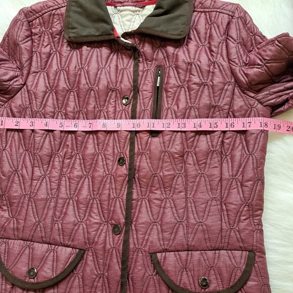 Rainforest Burgundy Cozy Quilted Jacket Size Medium - Picture 10 of 11